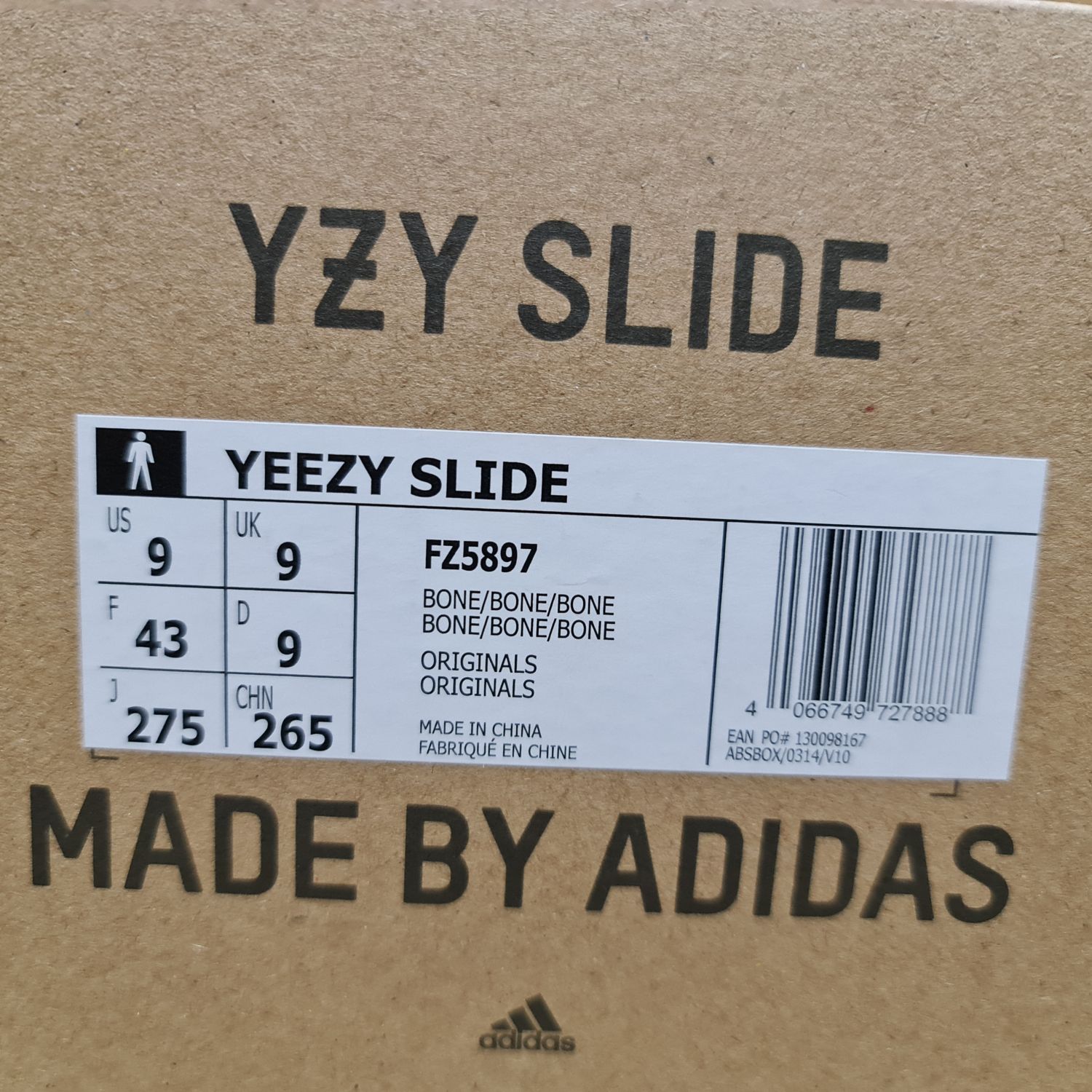 Adidas Yeezy Slide Bone 9