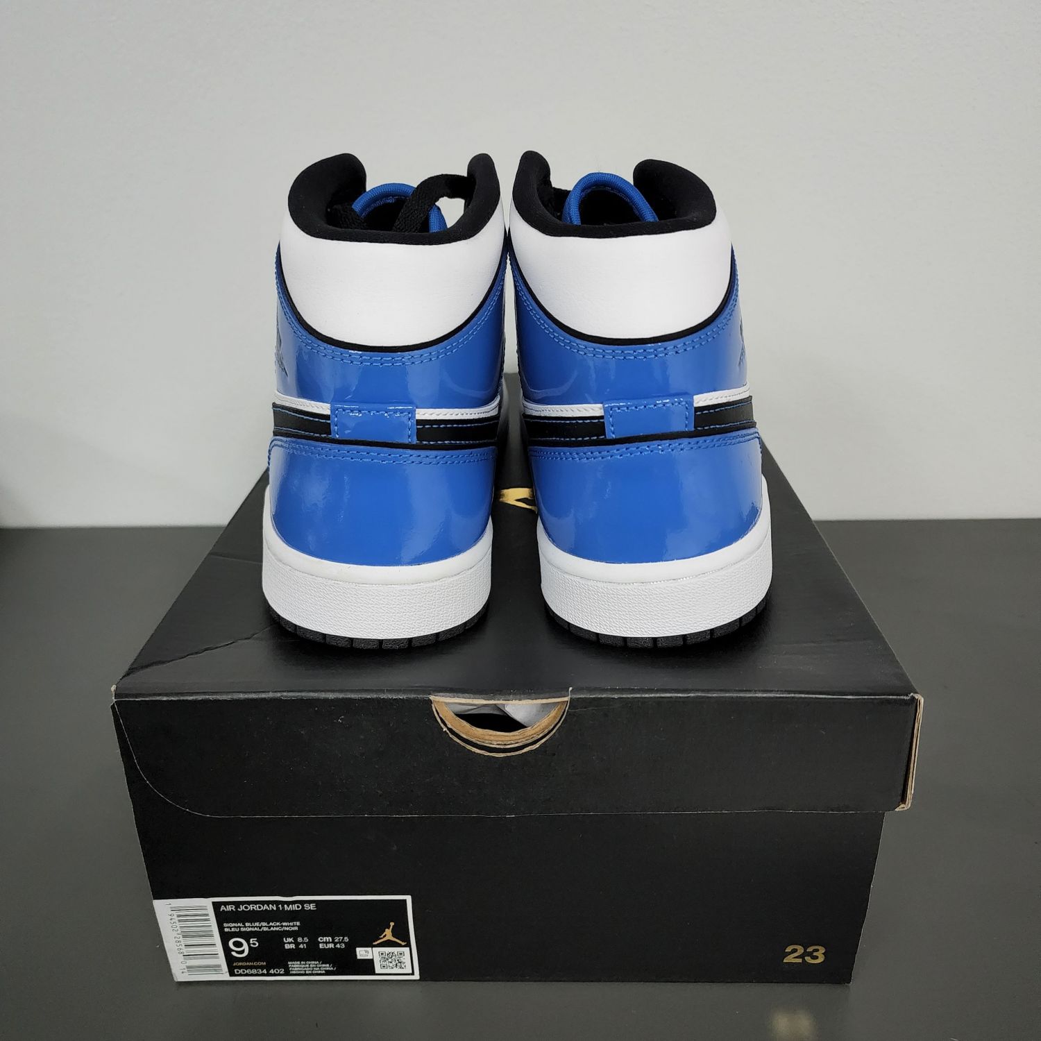 Nike Air Jordan 1 Mid SE Signal Blue Men’s Size 14 White Black DD6834-402