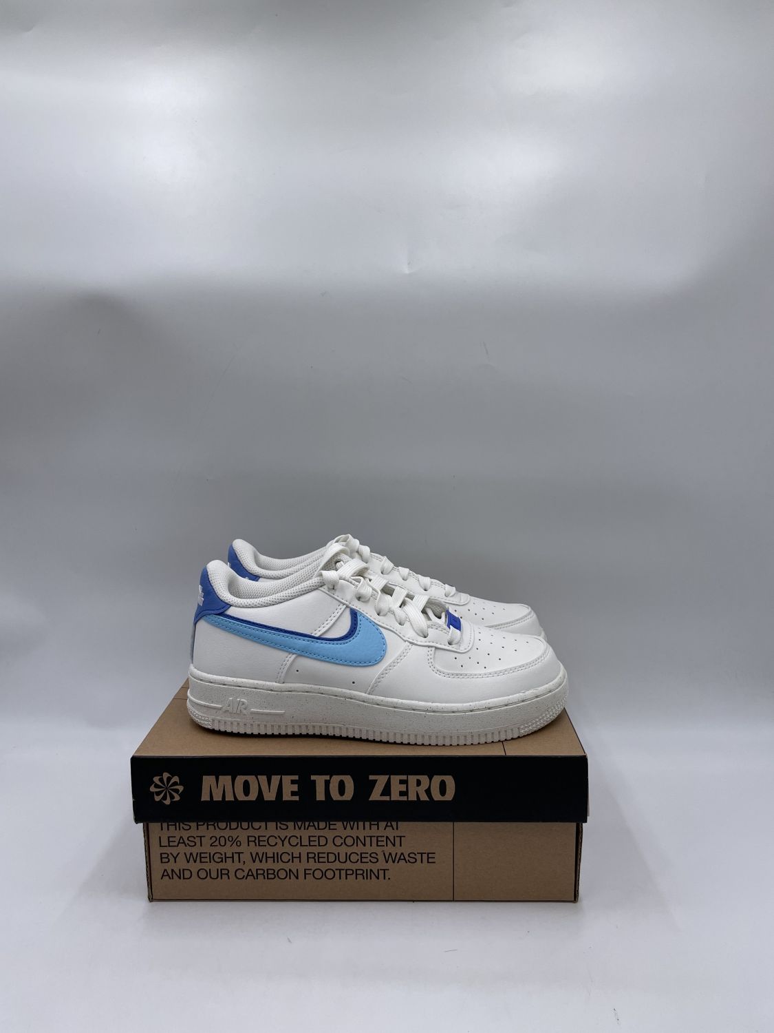 Nike Air Force 1 Low 82 Double Swoosh White Medium Blue (GS