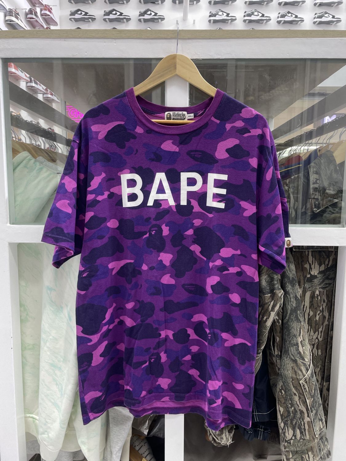 purple camo spell out tee BAPEメンズMo - Tシャツ/カットソー(半袖