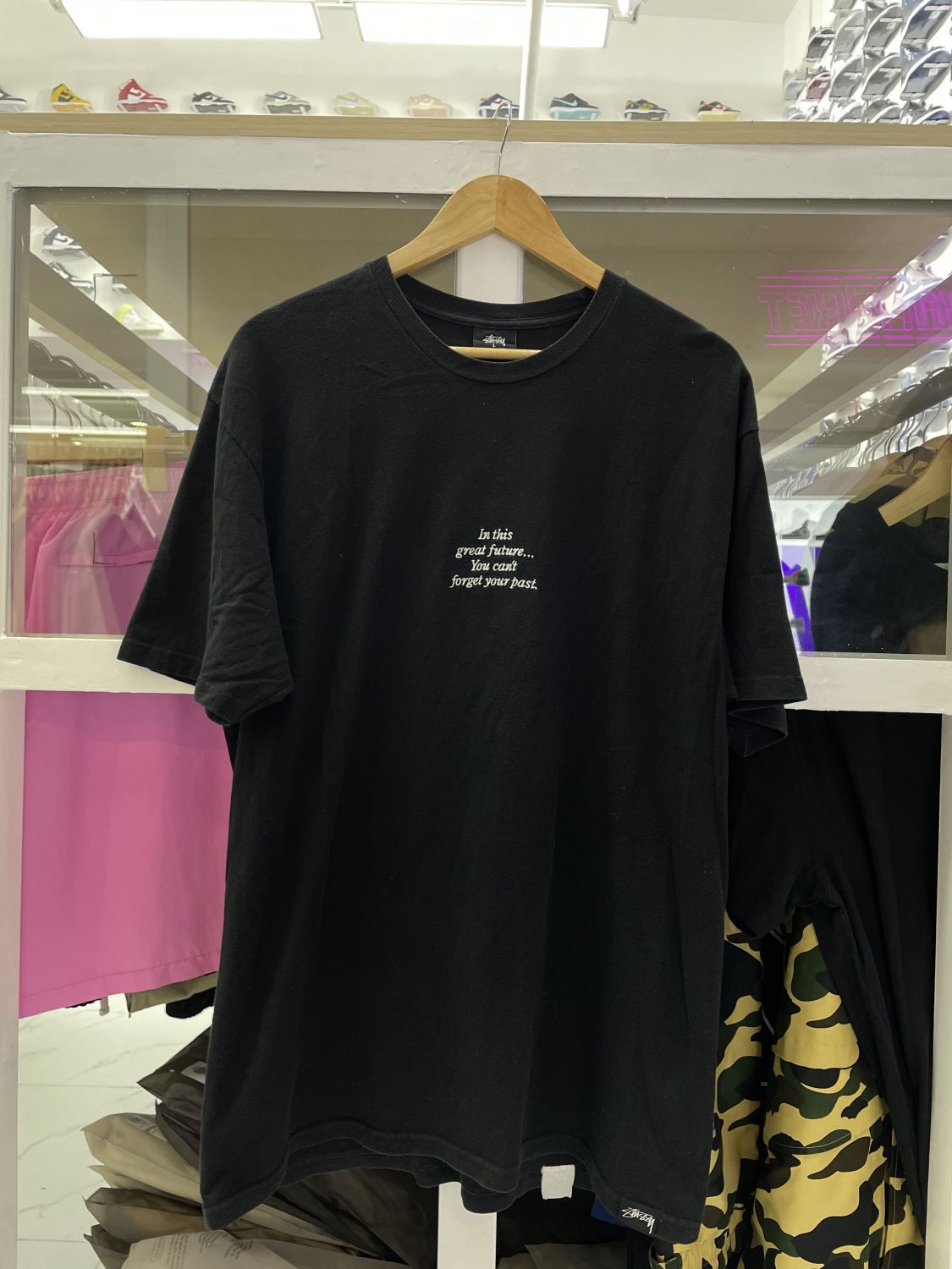 Stussy in This Great Future You Cant Forget Your Past Black Tee ...