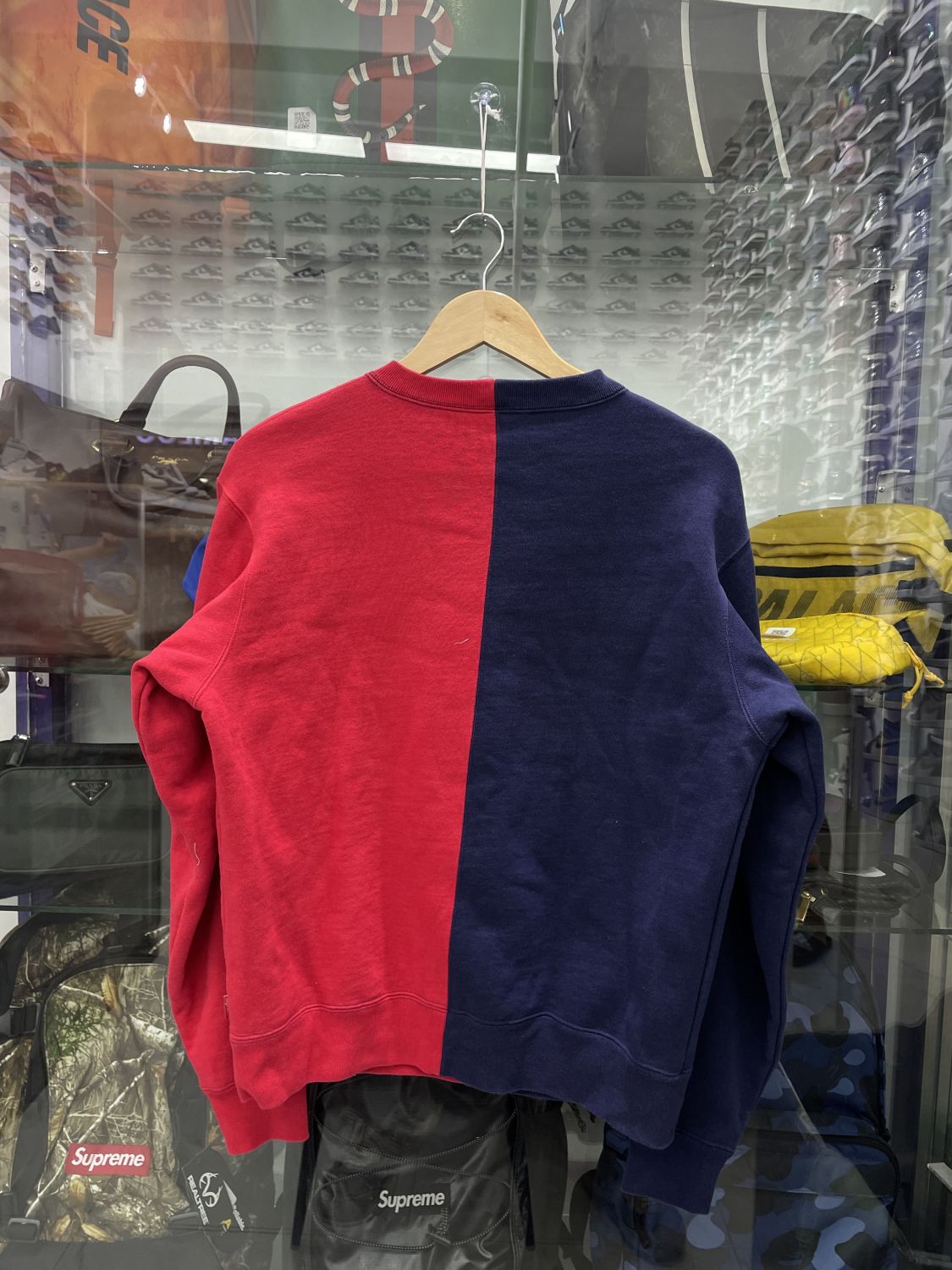 ネット公式店 Supreme Split Crewneck Sweatshirt Navy - トップス