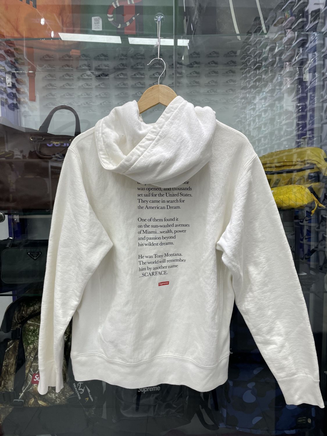 Supreme scarface hotsell hoodie white