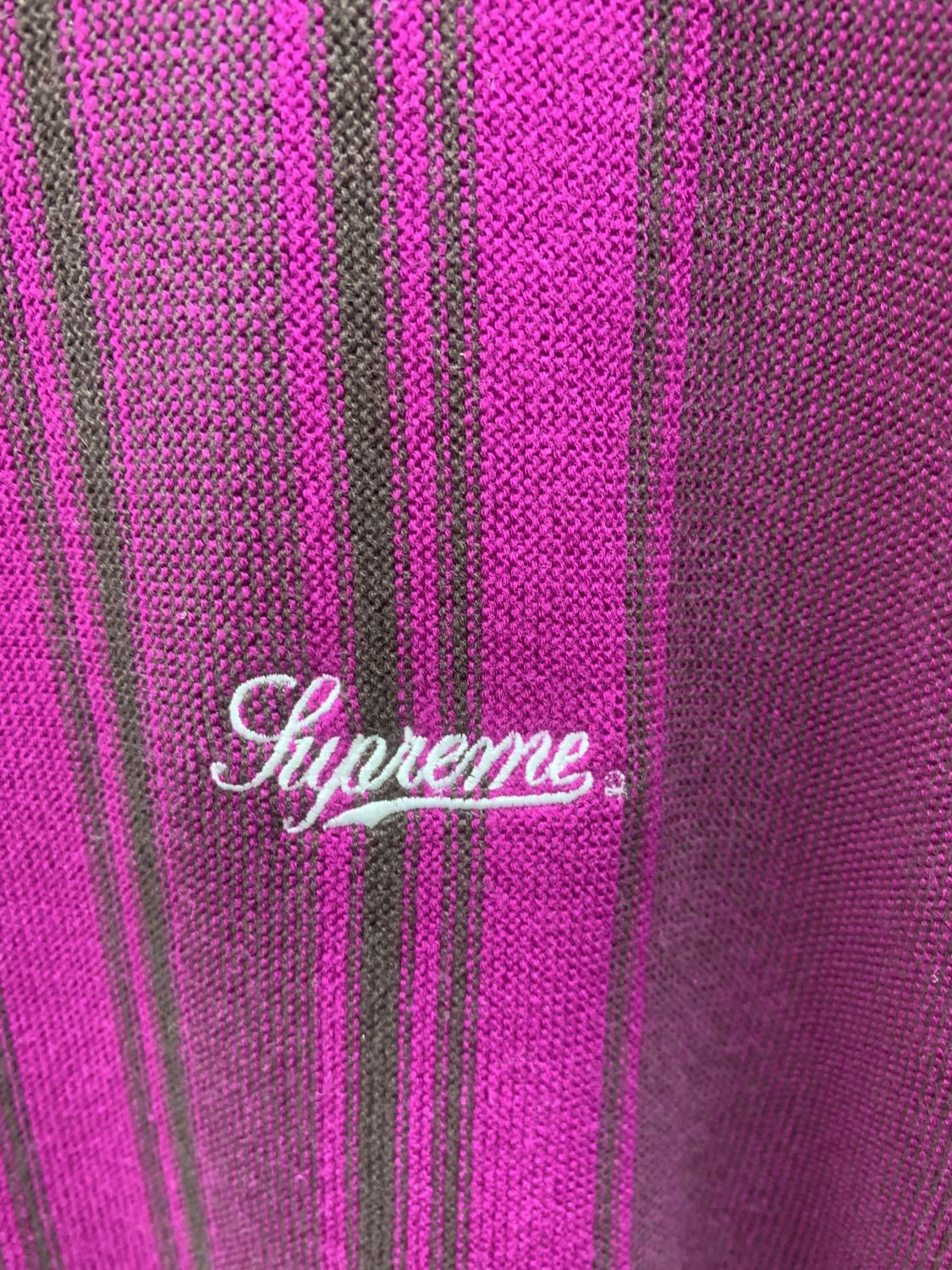 Supreme Stripe Button Up Polo Brown | AfterMarket