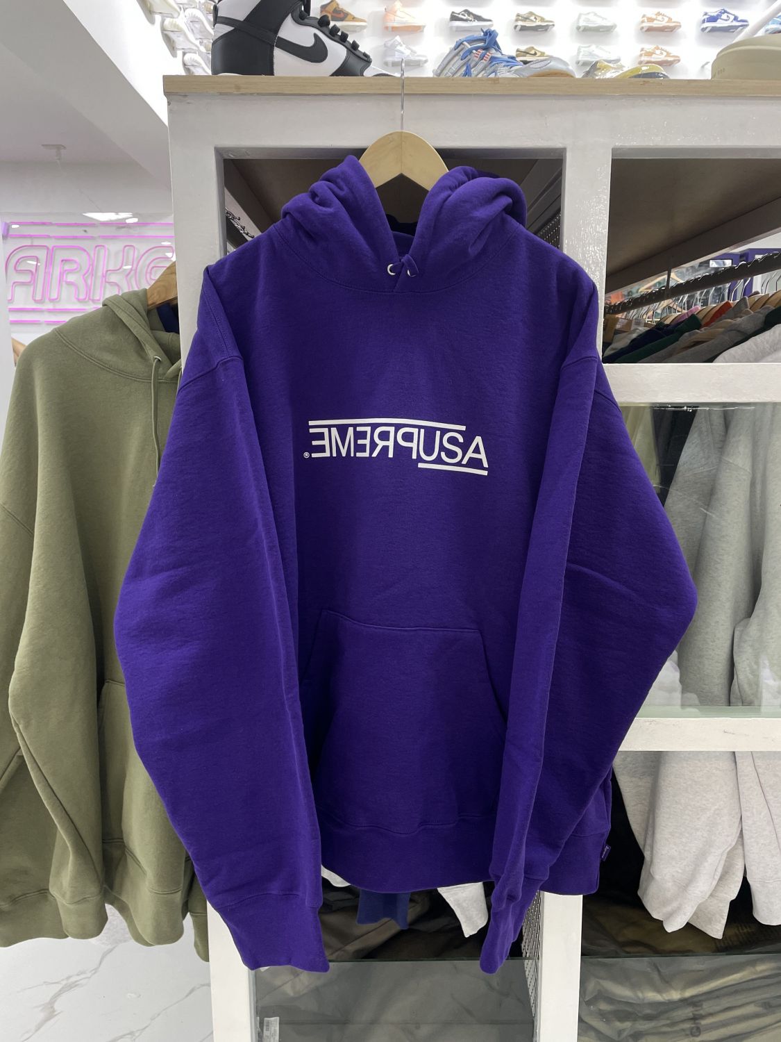 Supreme USA Hooded Sweatshirt Purple | AfterMarket