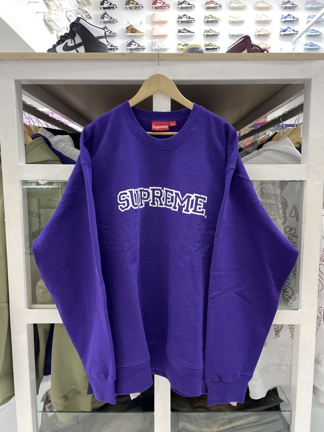 Supreme Shattered Logo Crewneck Purple | AfterMarket