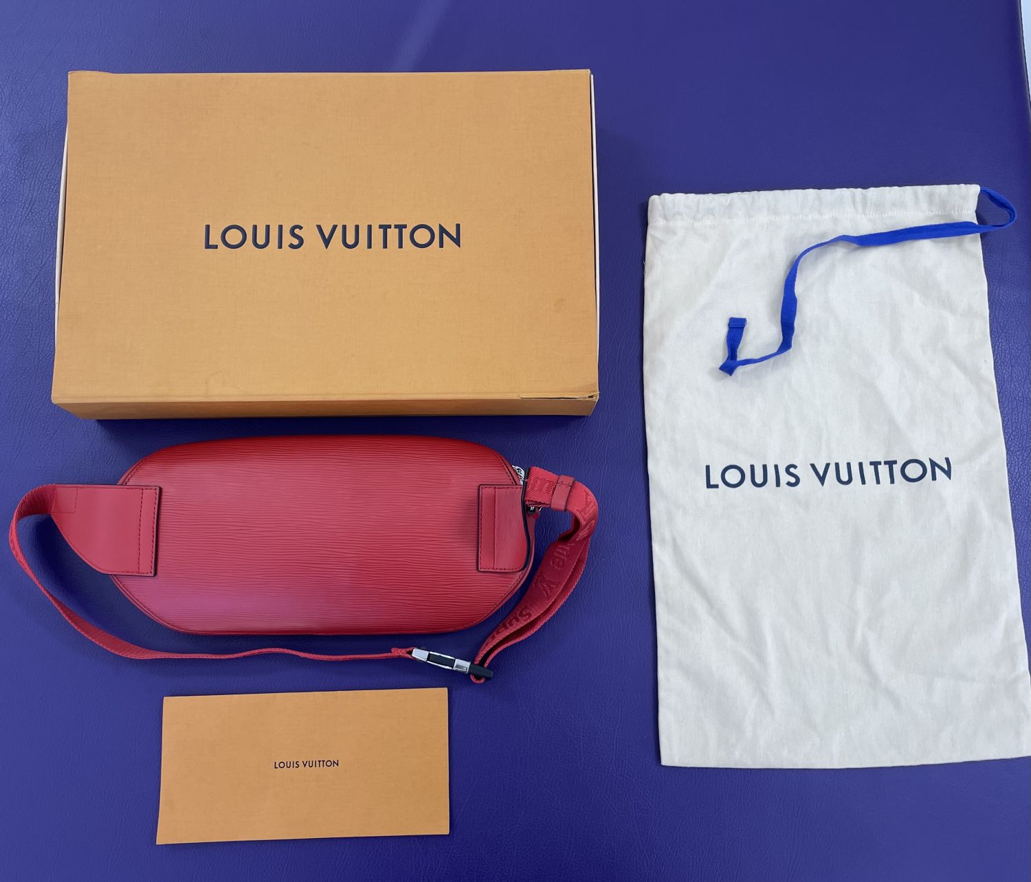Louis Vuitton LV X Supreme Red Epi Bumbag Leather ref.575109