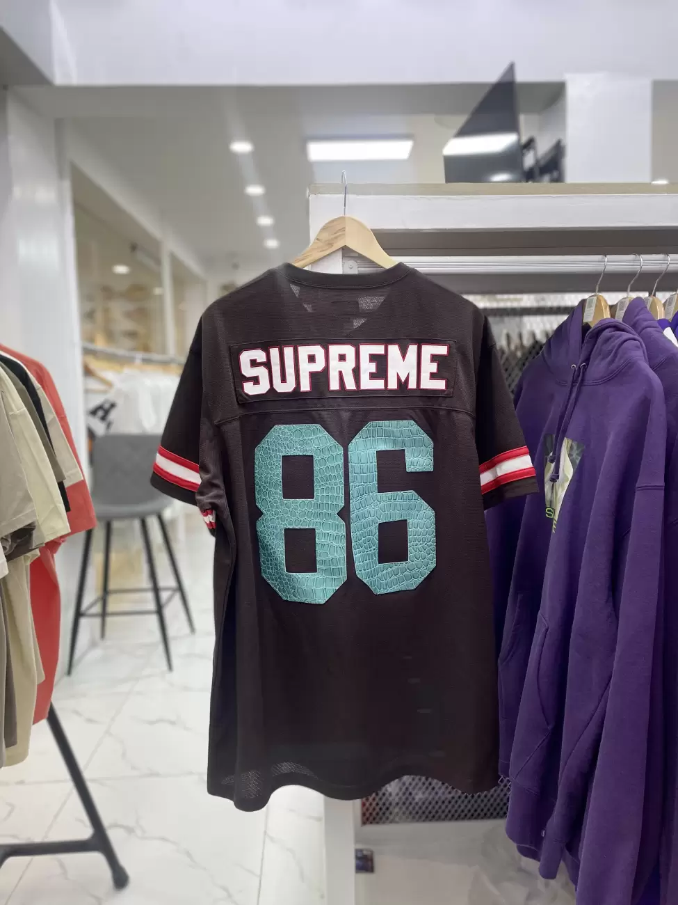 Supreme Faux Croc Football Jersey Brown | AfterMarket