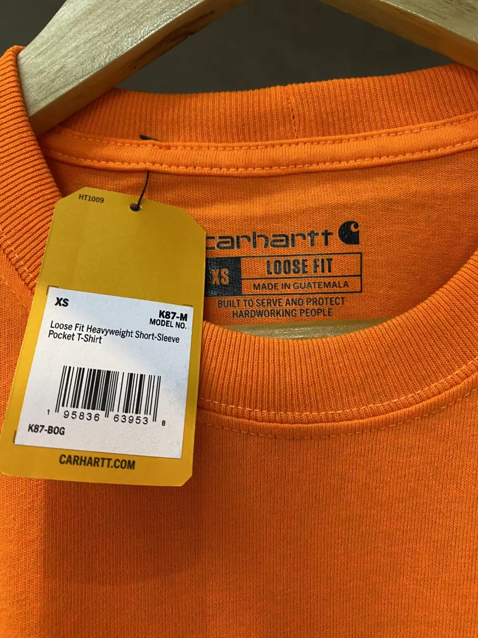 Carhartt Brite Orange Loose Fit Heavyweight Short Sleeve Pocket Tee AfterMarket