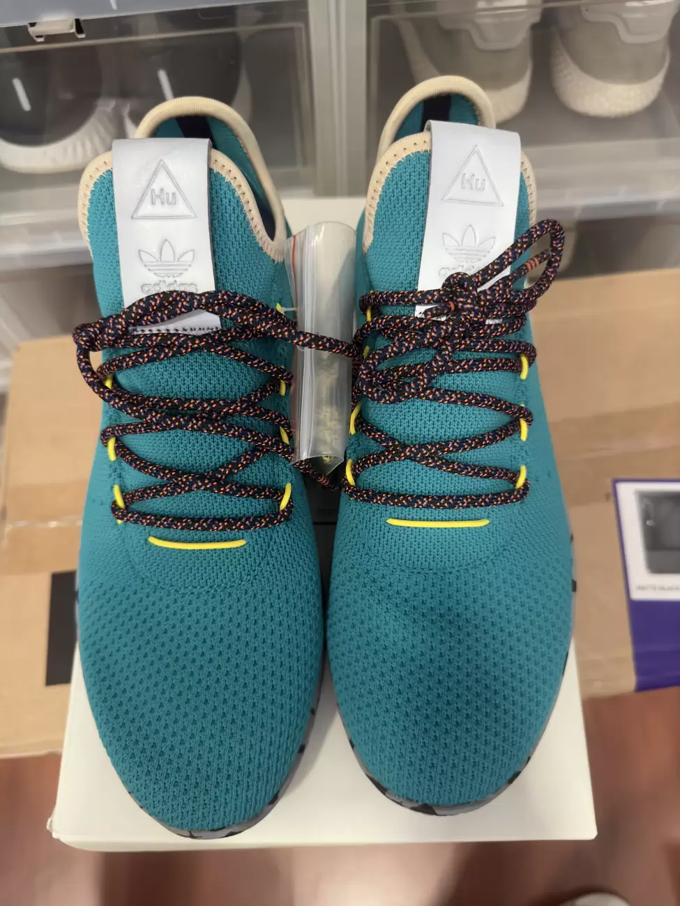 Adidas pharrell williams tennis hu teal best sale