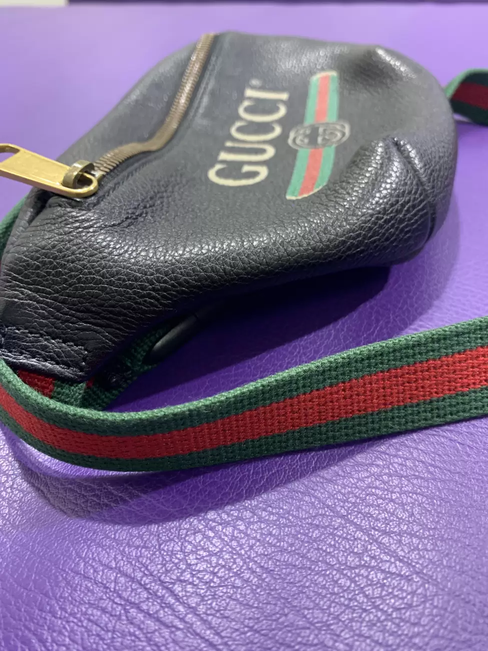 Gucci Print Belt Bag Vintage Logo Small Black