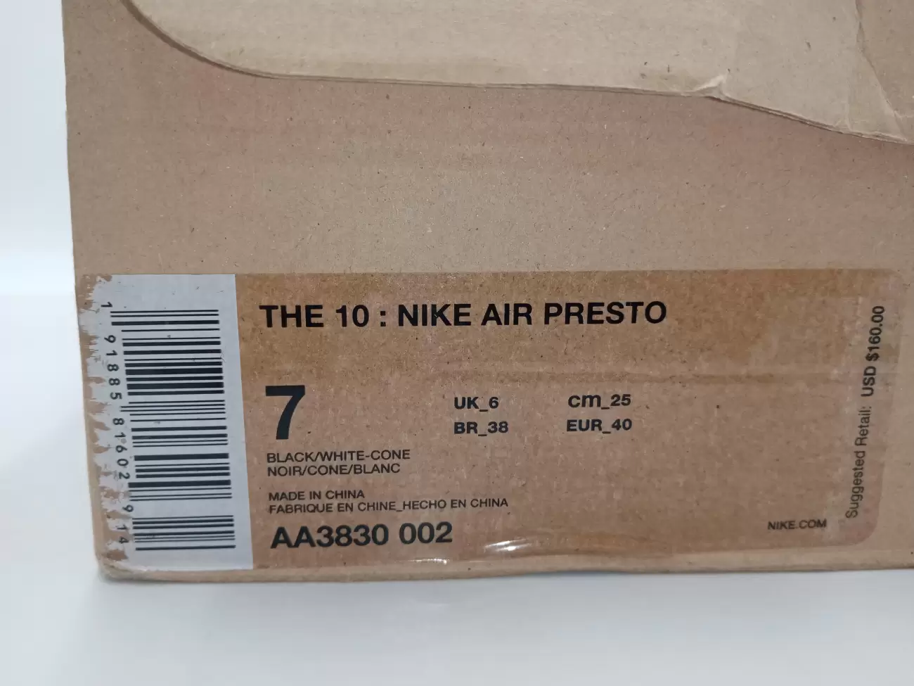 Off white presto deals box label