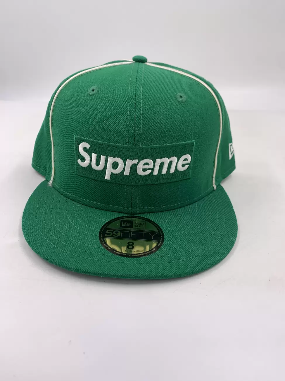 Supreme Piping Box Logo New Era Cap Greem Ss17 Hat | AfterMarket