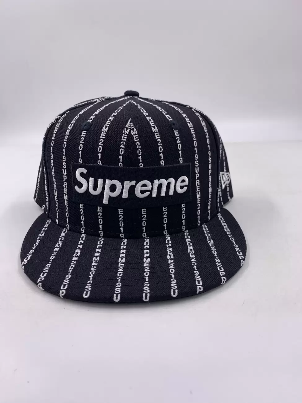 Supreme Text Stripe New Era “Navy” | AfterMarket