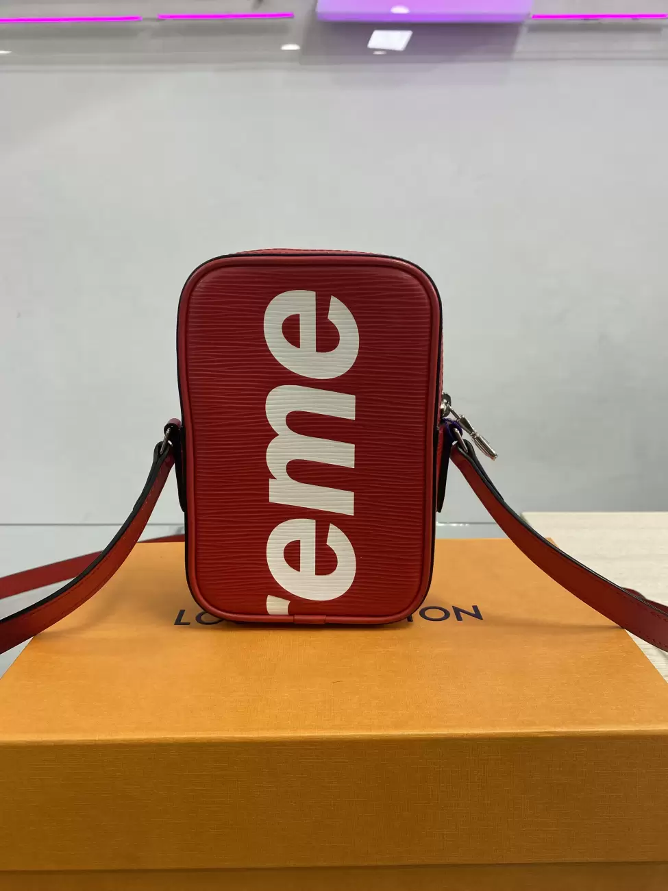 Supreme x cheap lv sling bag