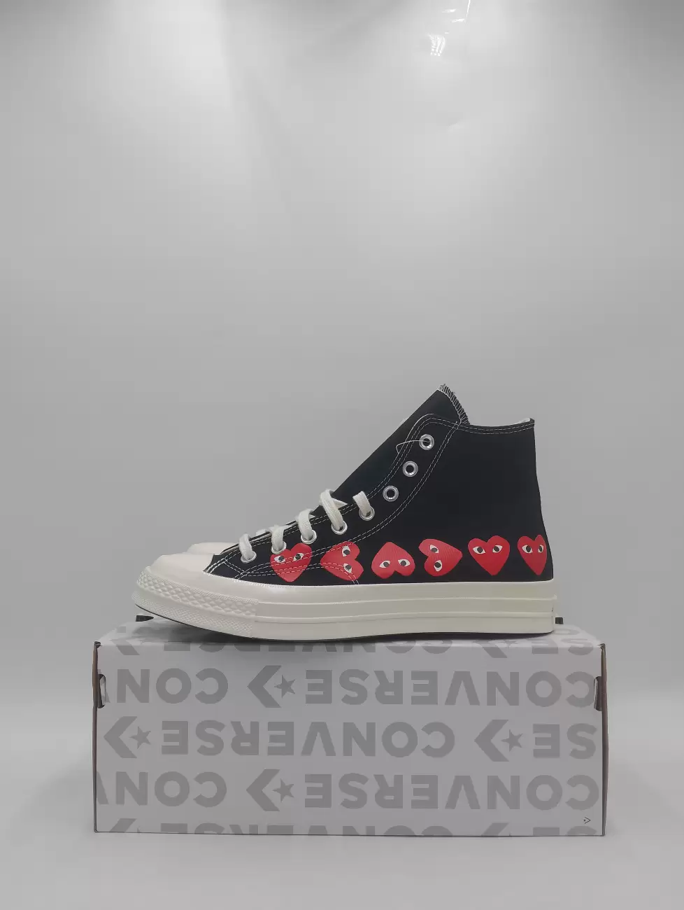 Cdg converse multi hot sale heart black