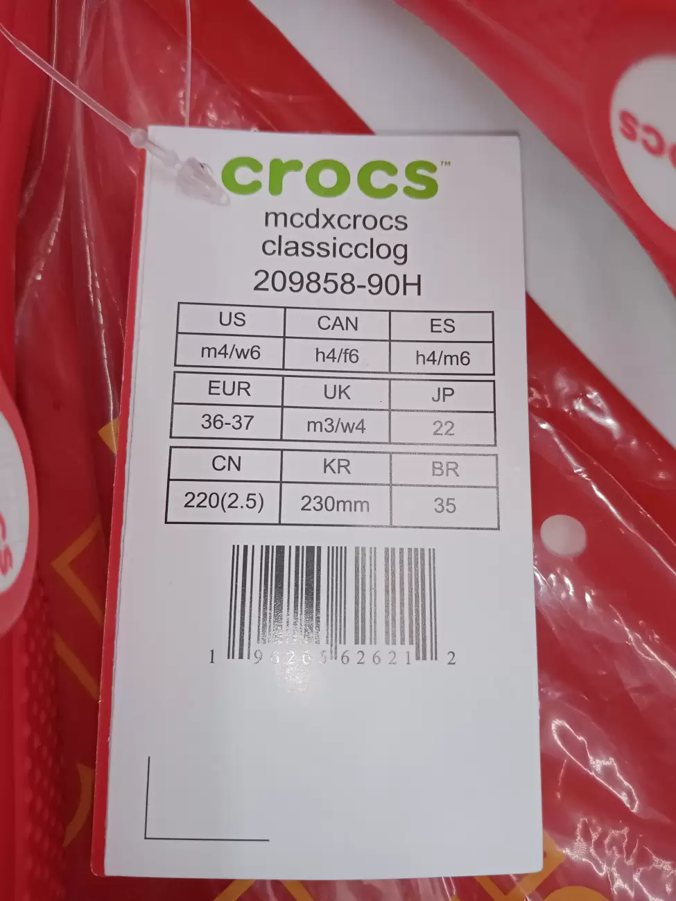 Crocs classic clog on sale size chart