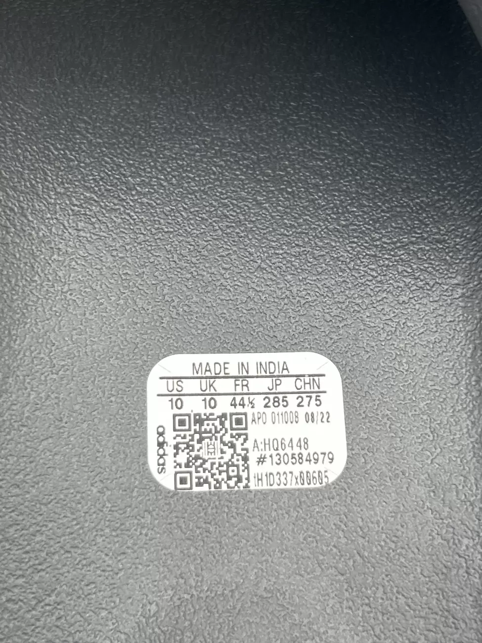 Adidas shoes size outlet tag