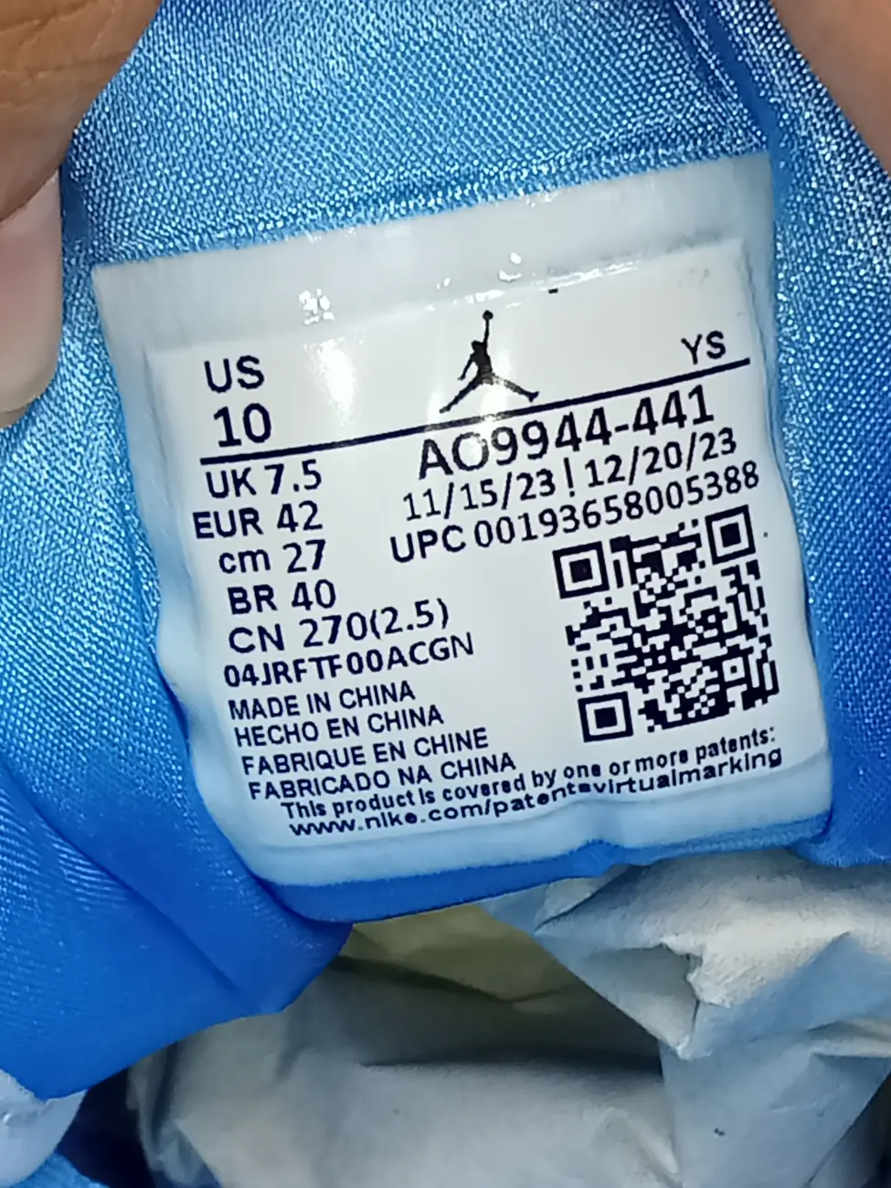 Off white unc size tag discount