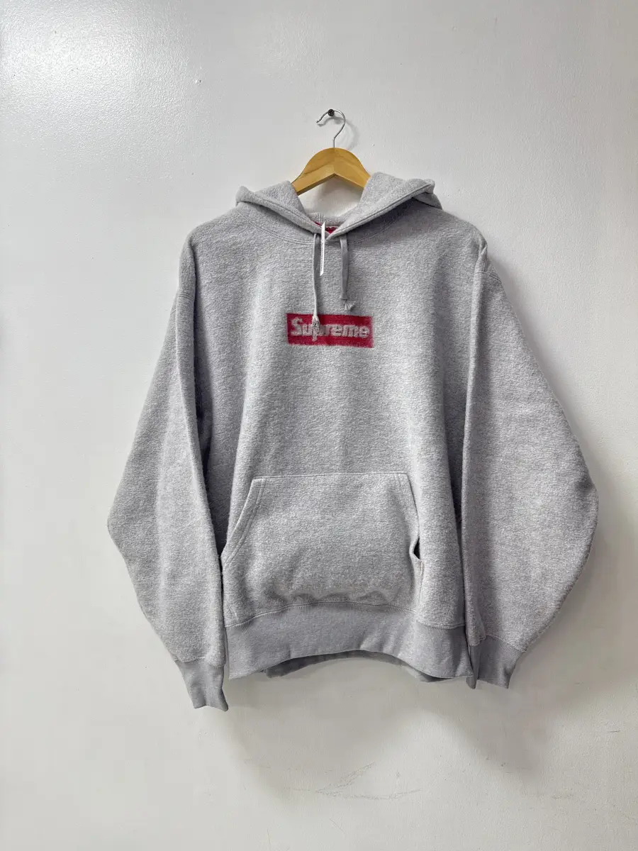 Heather grey supreme box logo hoodie on sale