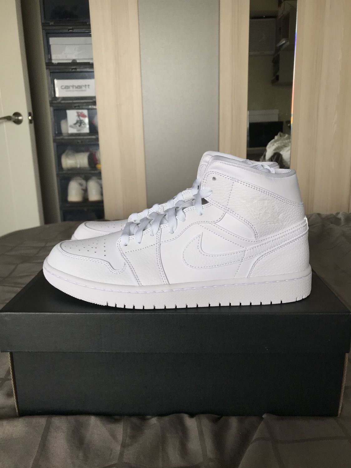 jordan 1 mid triple white women's