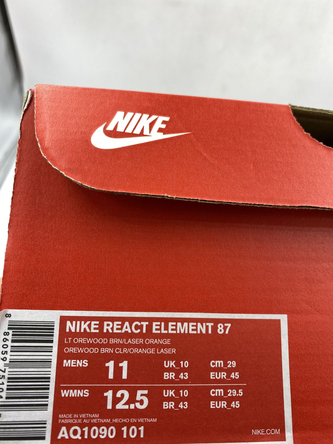 Nike React Element 87 Light Orewood - BAGAHOLICBOY