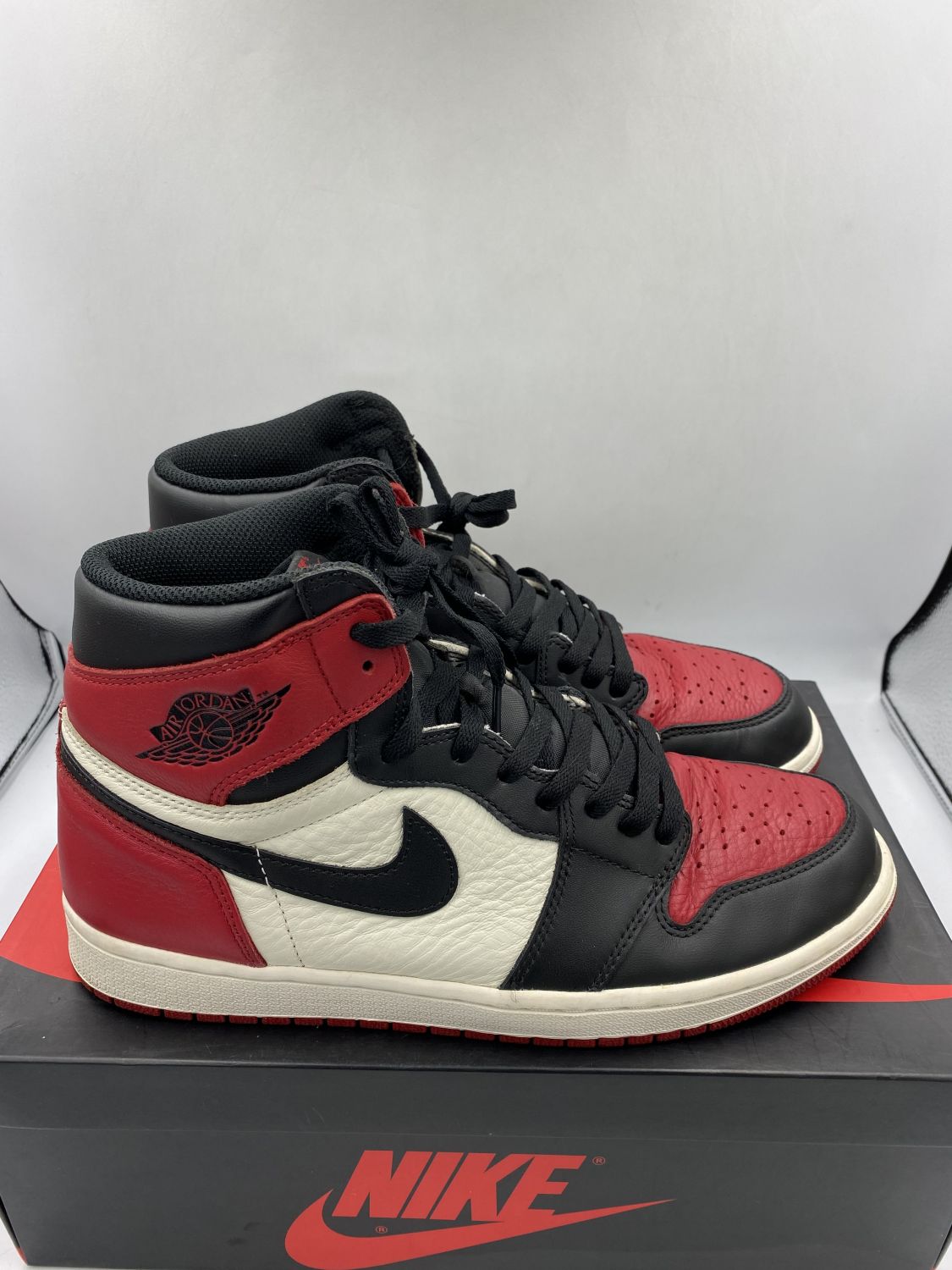 Nike air jordan 1 retro high bred toe cuts 2019 hotsell