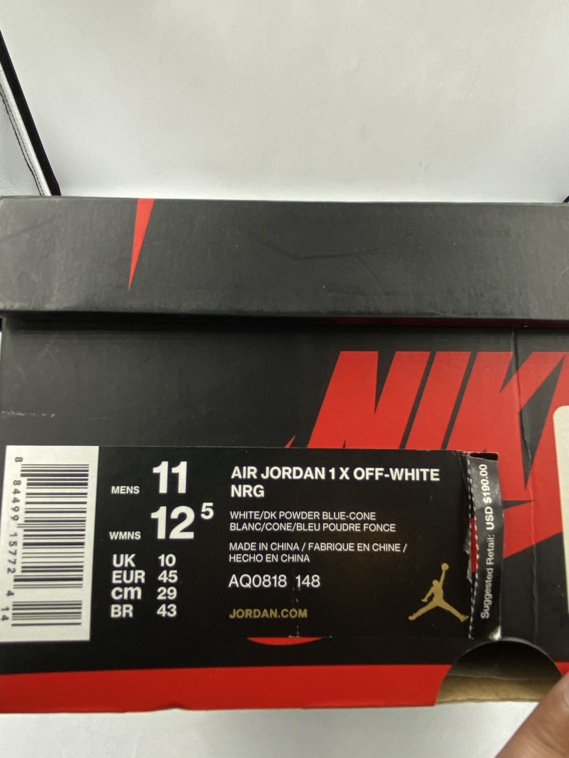 Jordan 1 unc off white cheap box