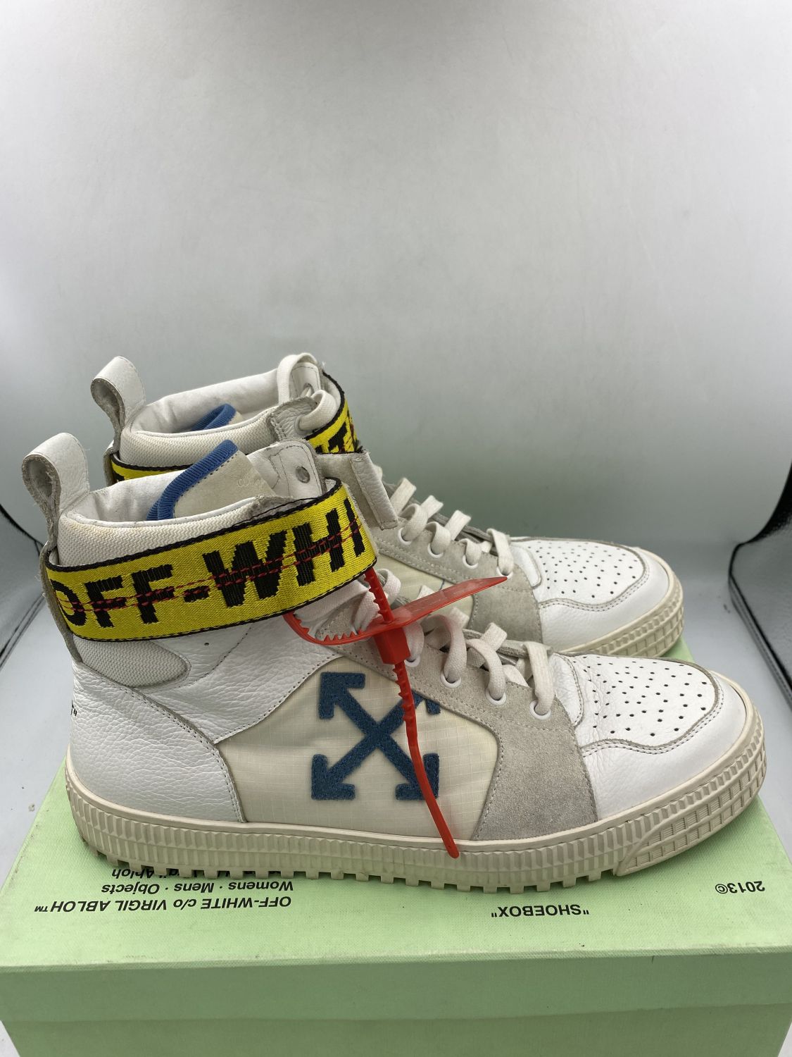 Off White Hi Top Sneaker White Blue | AfterMarket