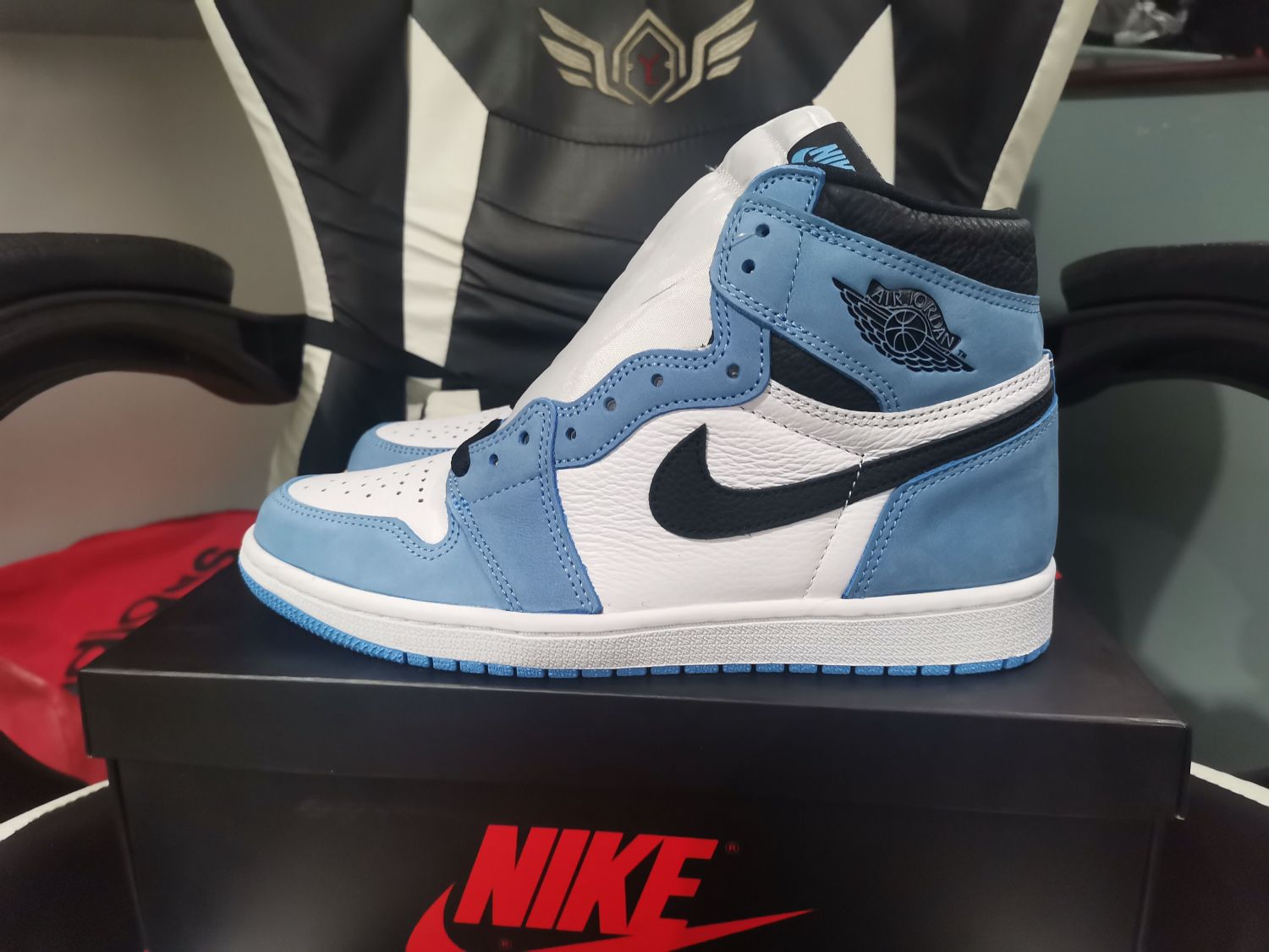 white black university blue retro 1