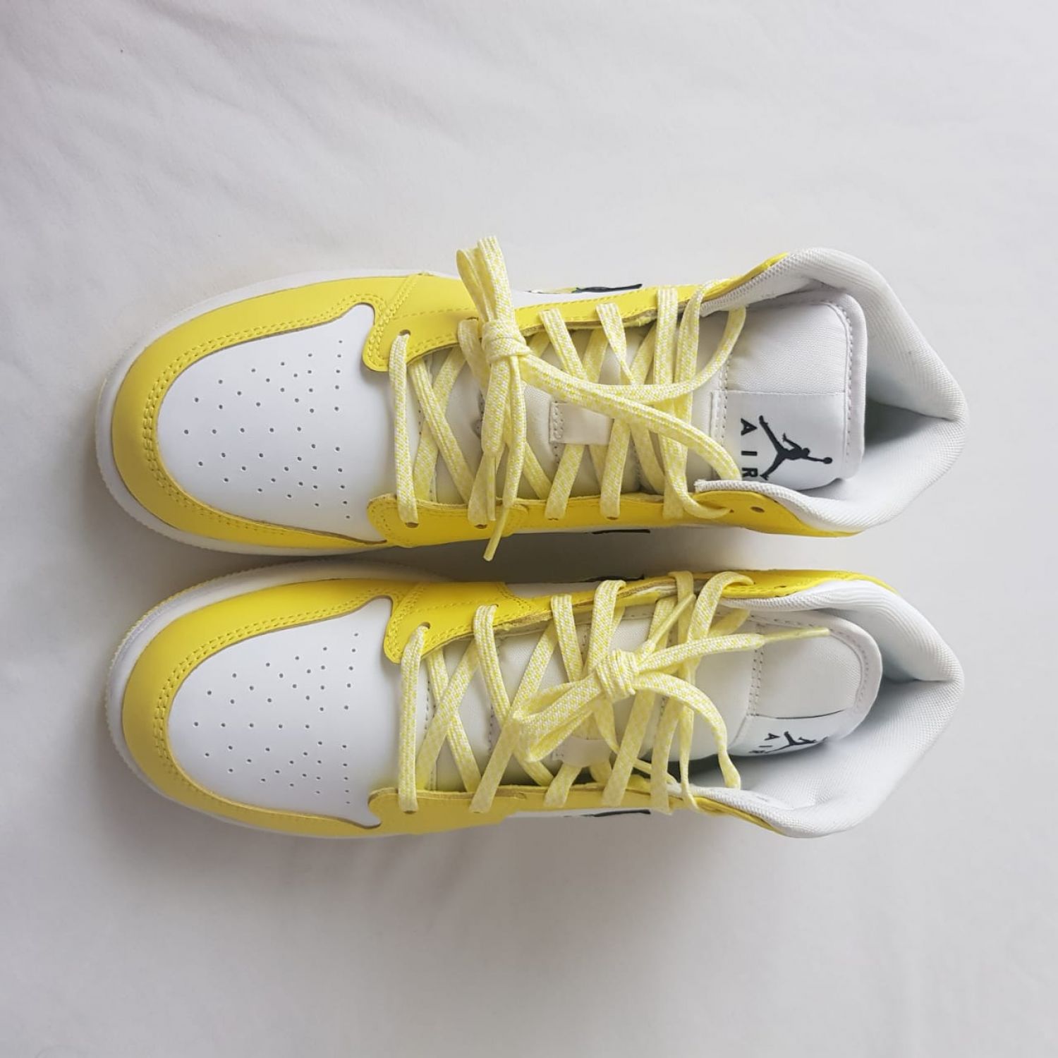 yellow and white jordan 1 with flowers