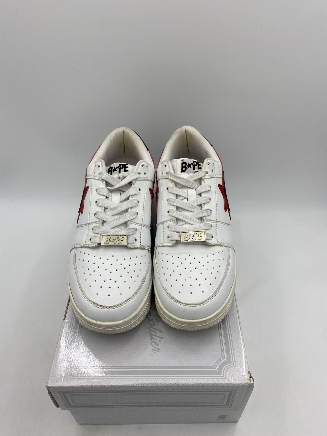 A bathing ape bapesta low double hot sale star white