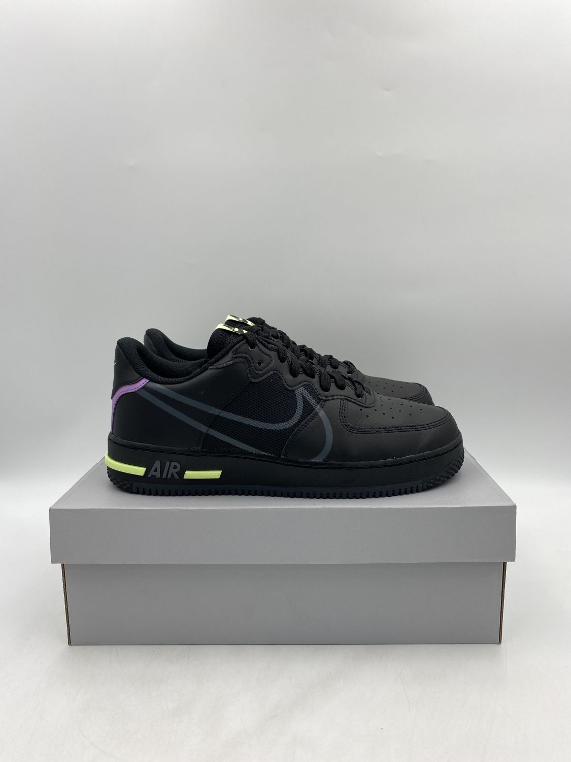 Nike Air Force 1 React Black Violet Star Barely Volt | AfterMarket