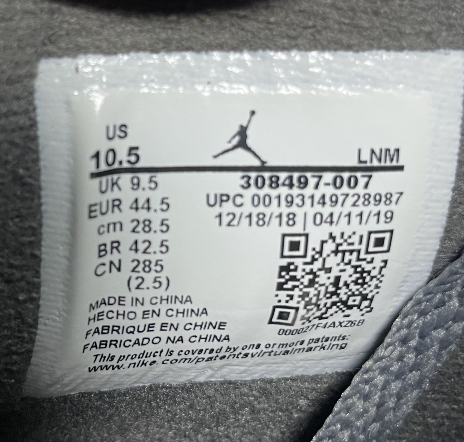 Jordan 4 cool outlet grey size 12