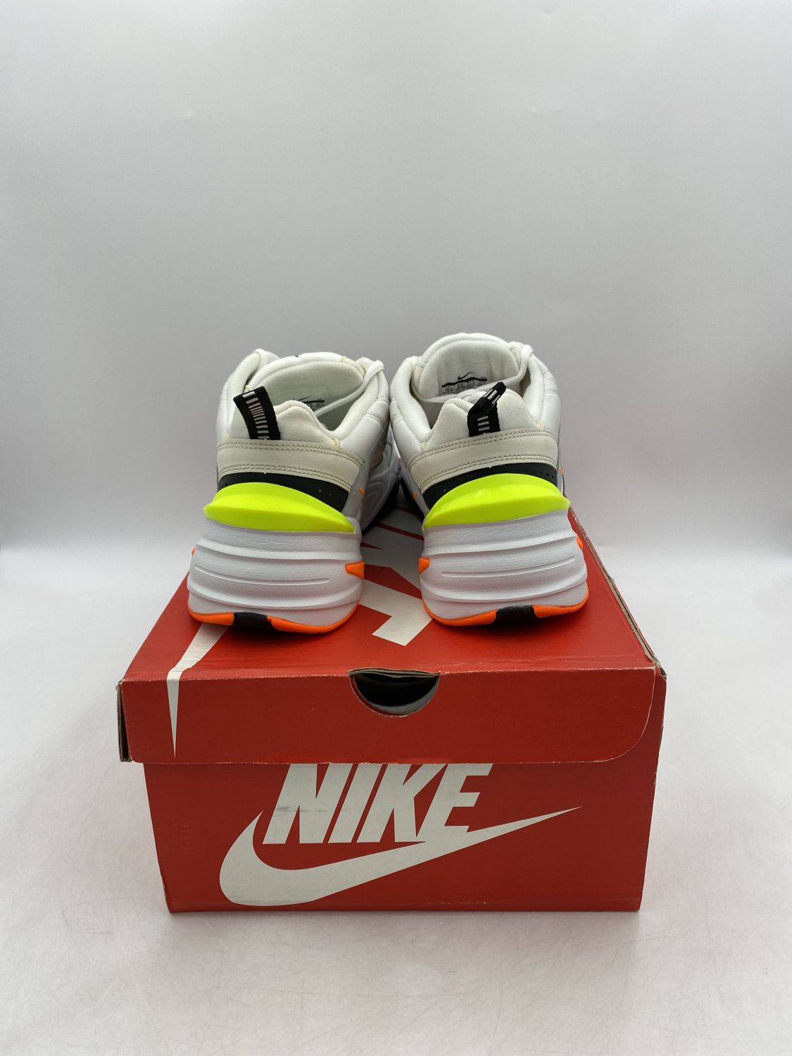 Nike m2k tekno pure platinum hot sale volt orange