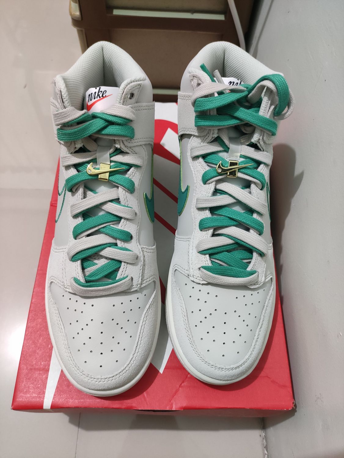 nike dunk high first use sail gs