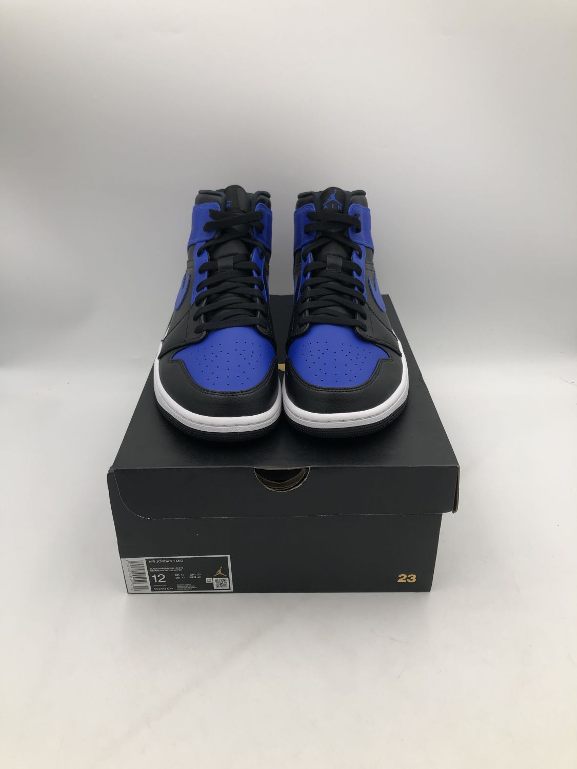 jordan 1 mid hyper royal tumbled leather