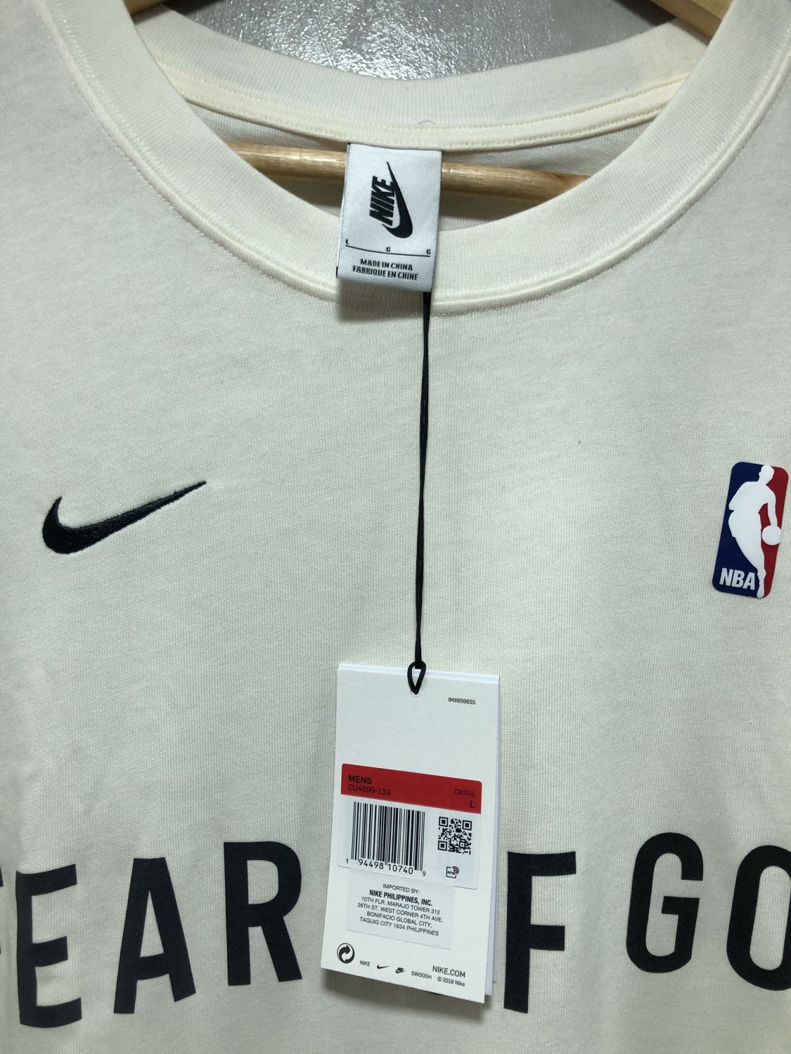 Fear Of God X Nike Warm Up T Shirt Sail AfterMarket