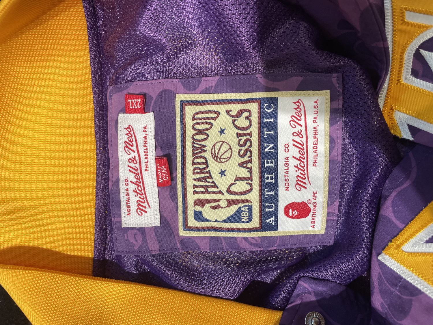 Bape x Mitchell & Ness Lakers Warm Up Jacket Purple