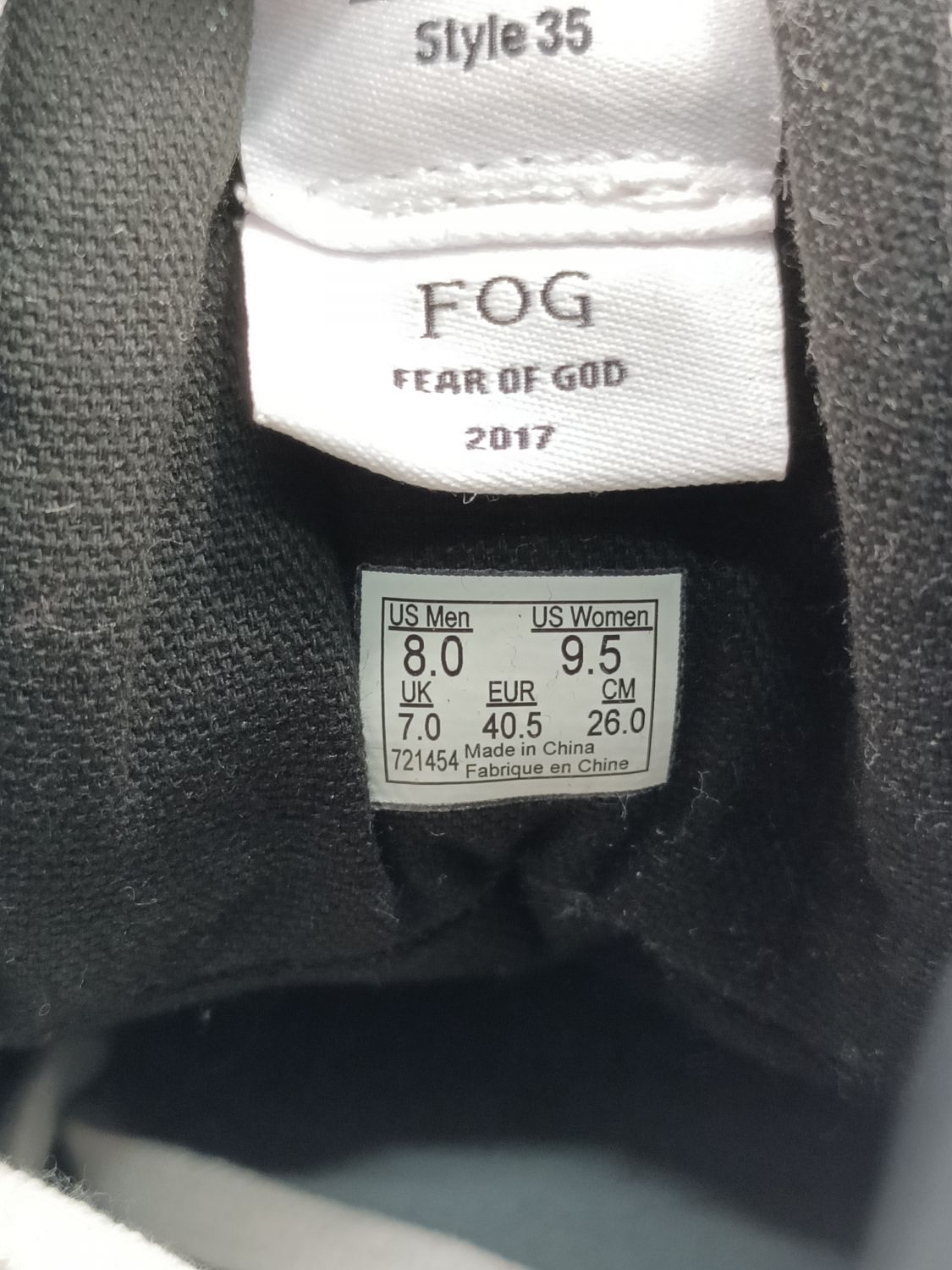 Fear of god vans tag online