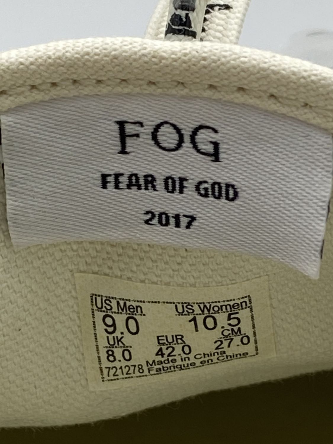 Fear of god vans font clearance