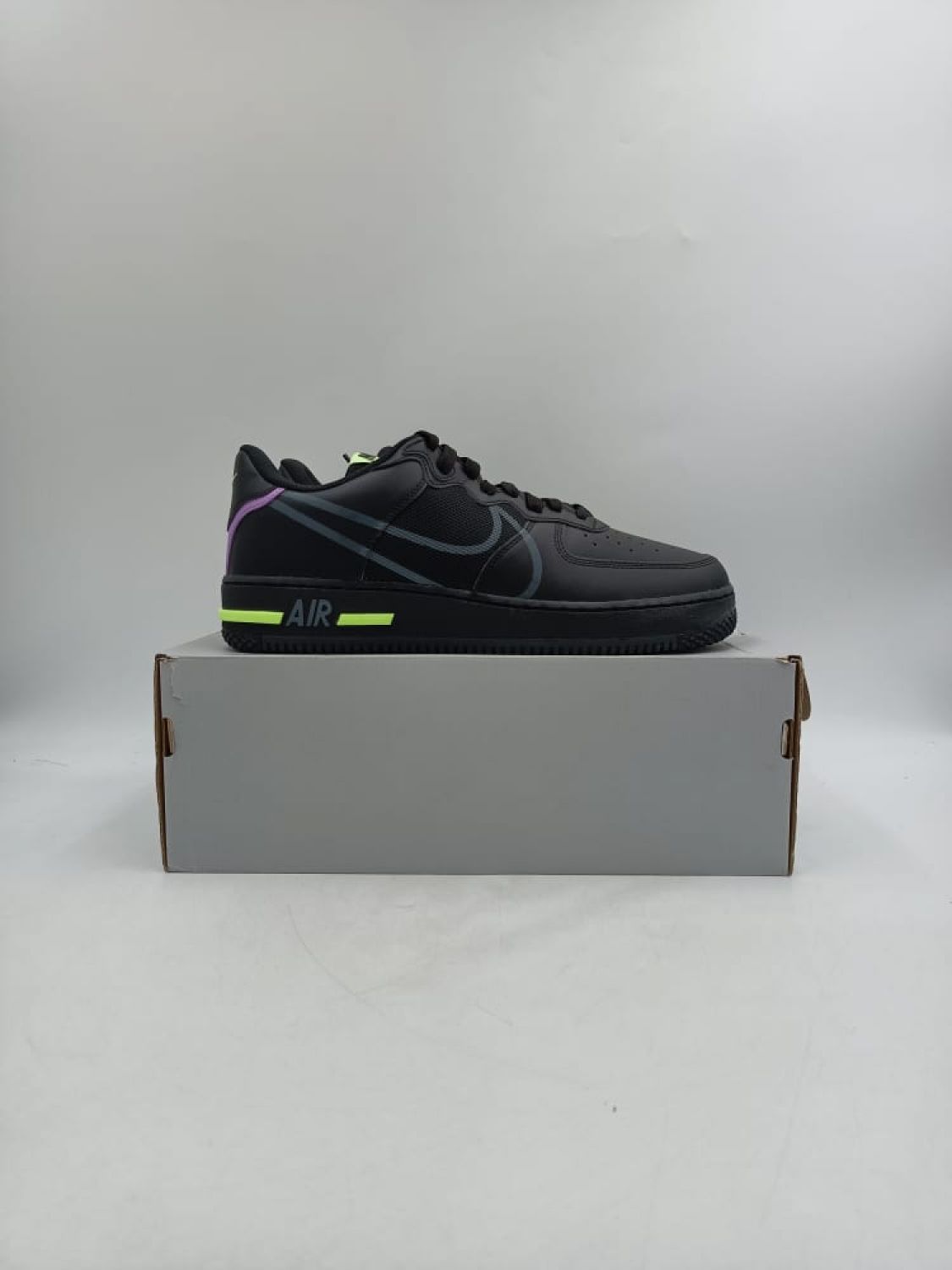 Nike Air Force 1 React Black Violet Star Barely Volt | AfterMarket