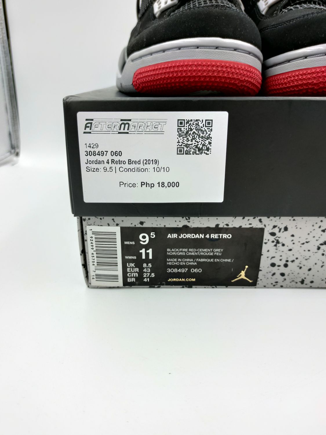 Jordan 4 bred hot sale 2019 box