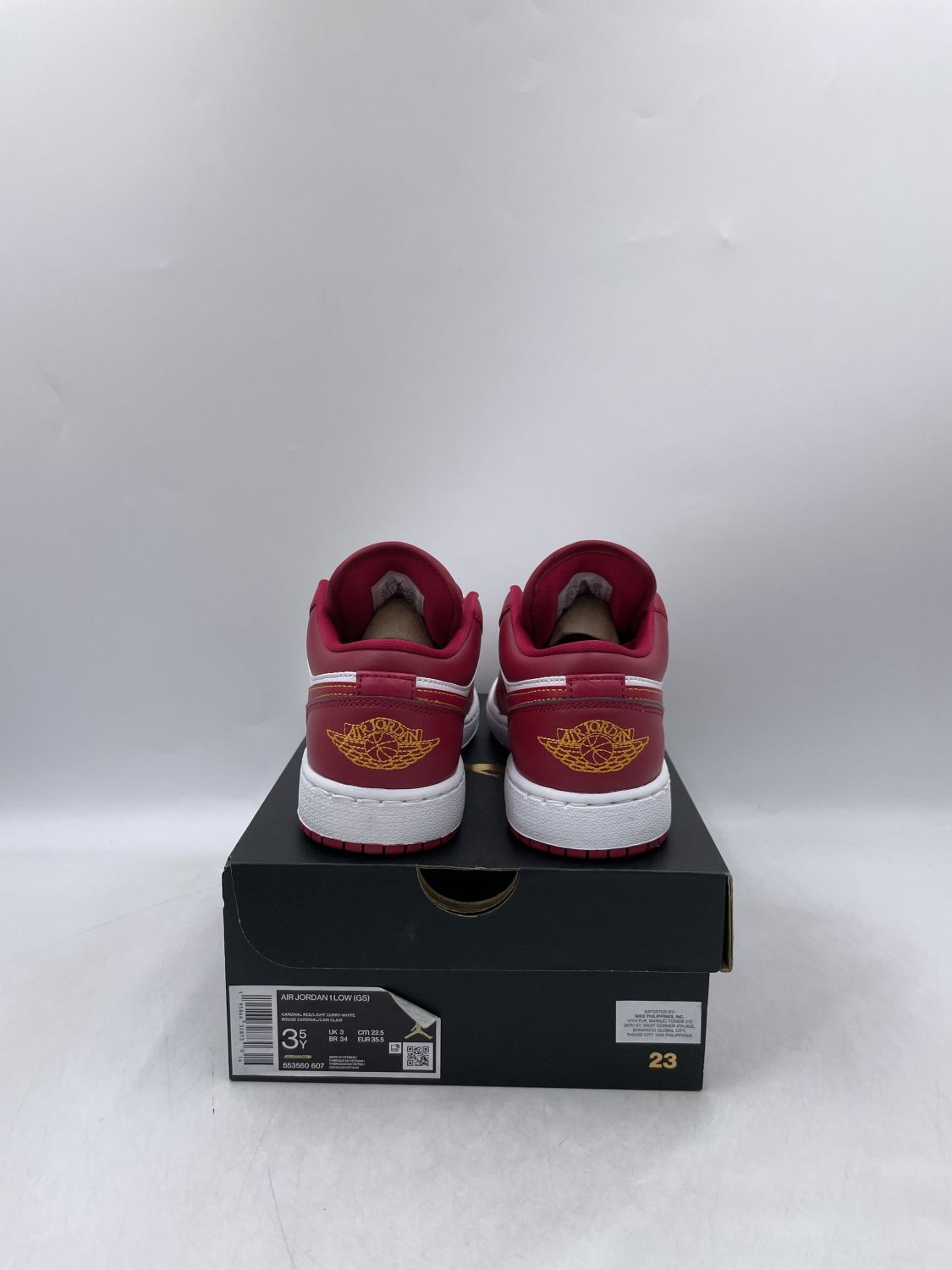 Air Jordan 1 Low Cardinal Red Gold GS 553560-607