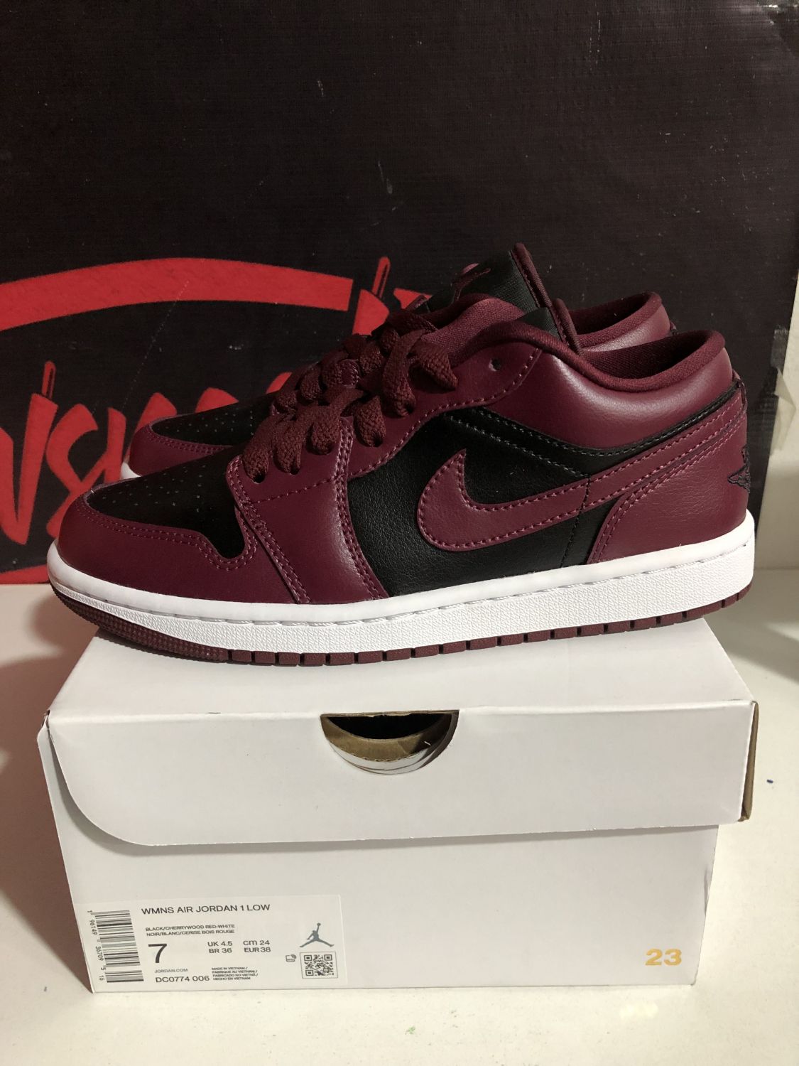 Air Jordan 1 Low Black Maroon - DC0774-006